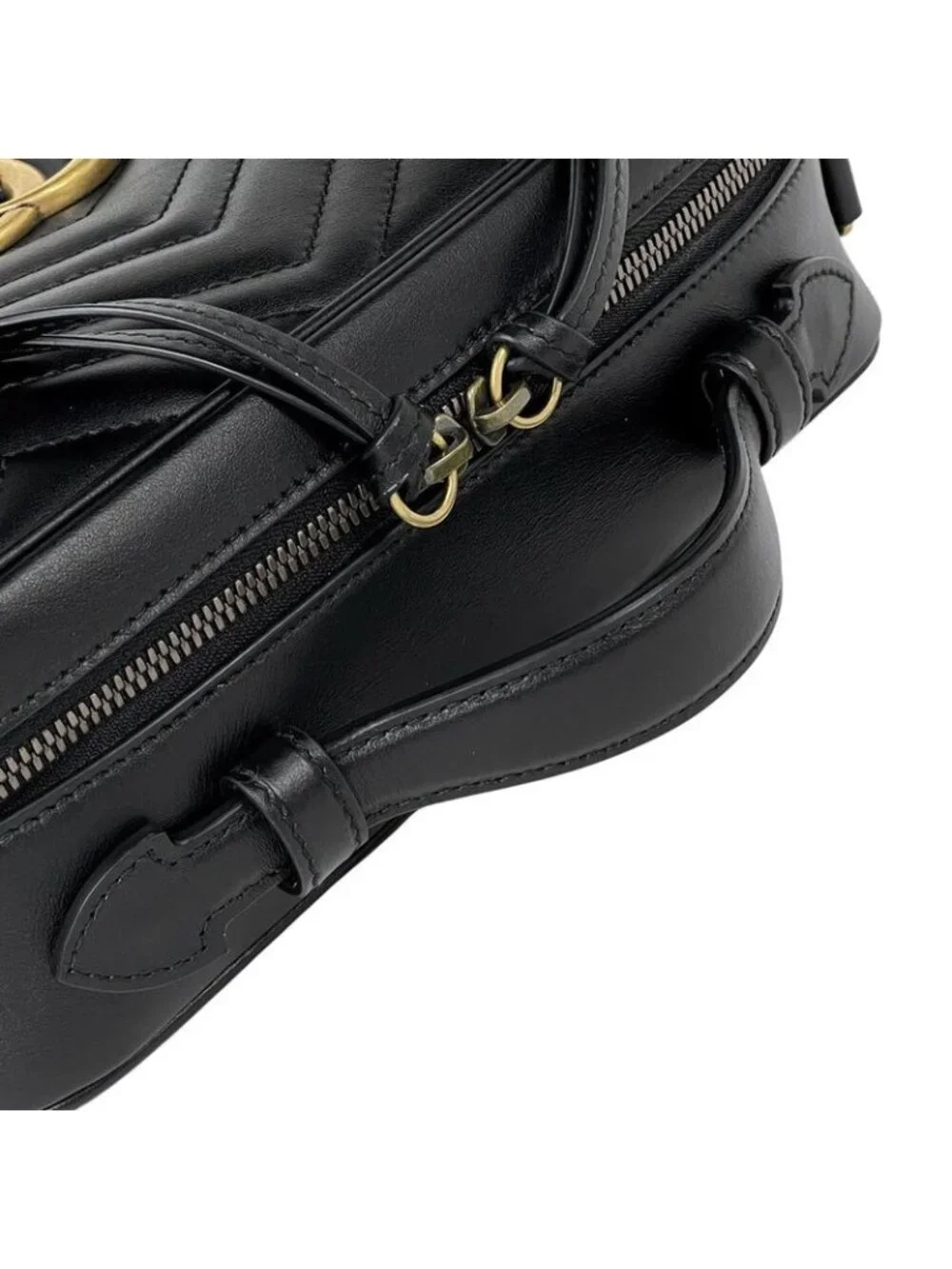 Gucci GG Marmont 2-Way Shoulder Bag Double Leather Black - Picture 8 of 11